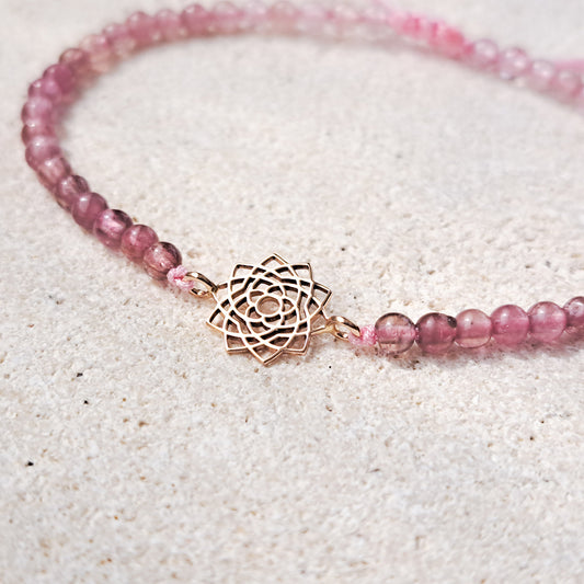 Sahasrara & Pink Tourmaline bracelet