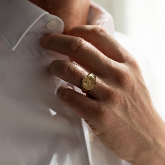 Swaying Palm signet ring for Men