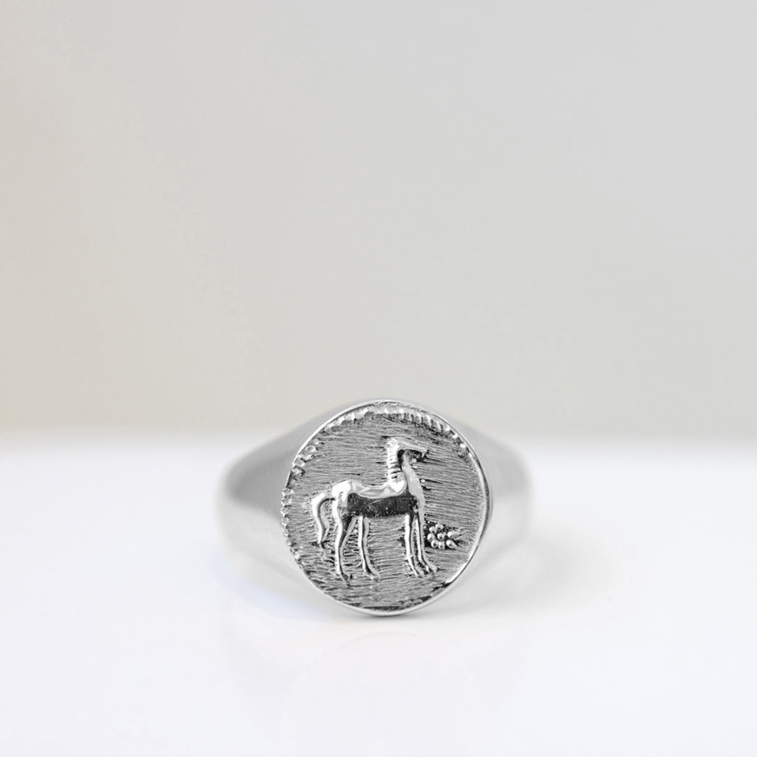 Spirited Horse signet ring for Men