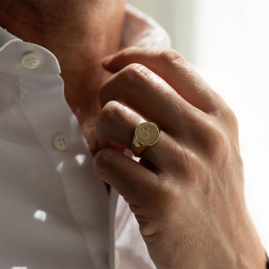 Starry Moon signet ring for Men