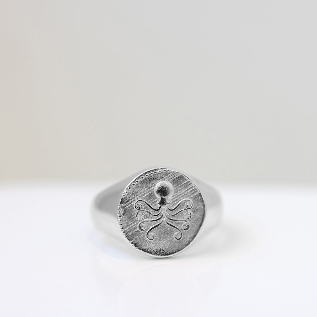 Friendly Octopus signet ring