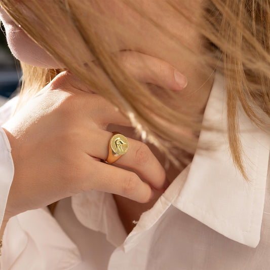 Graceful Songbird signet ring