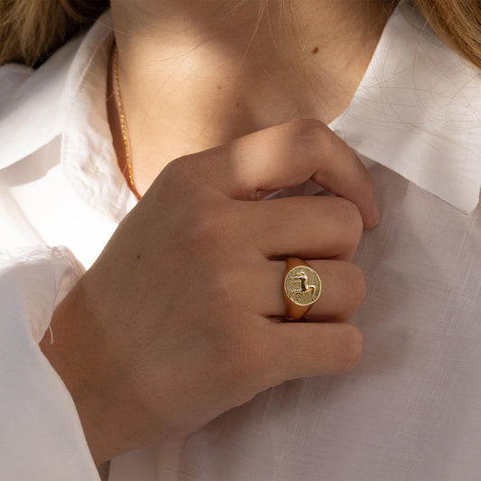 Spirited Horse signet ring