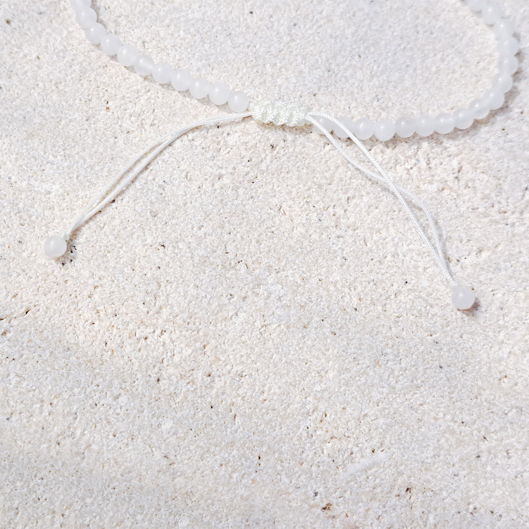 Cosmic Eye & White Jade bracelet