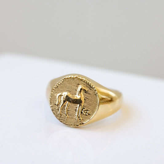 Spirited Horse signet ring