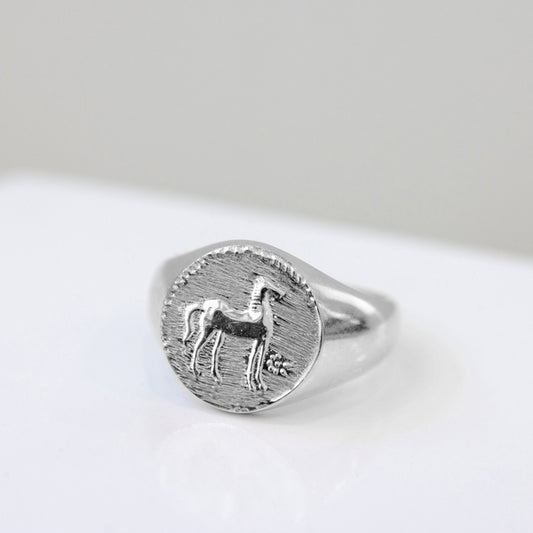 Spirited Horse signet ring for Men