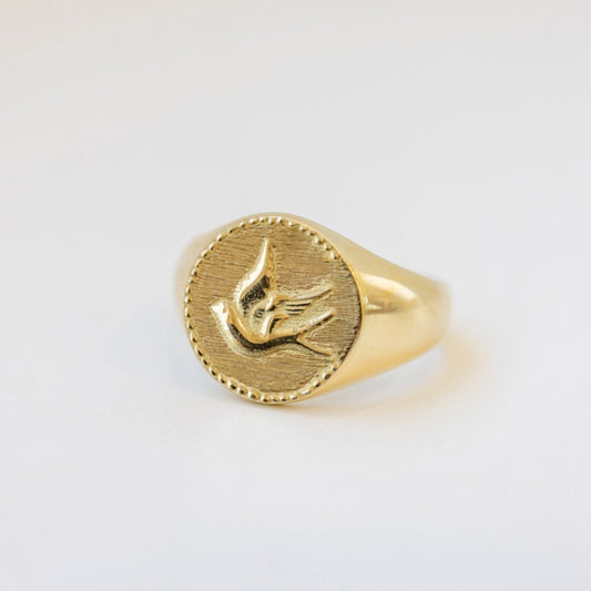 Graceful Songbird signet ring