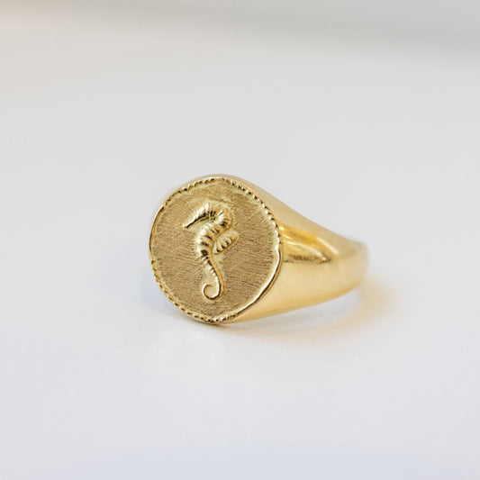 Charming Hippocampus signet ring
