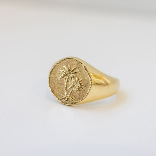 Swaying Palm signet ring