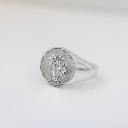 Swaying Palm signet ring for Men