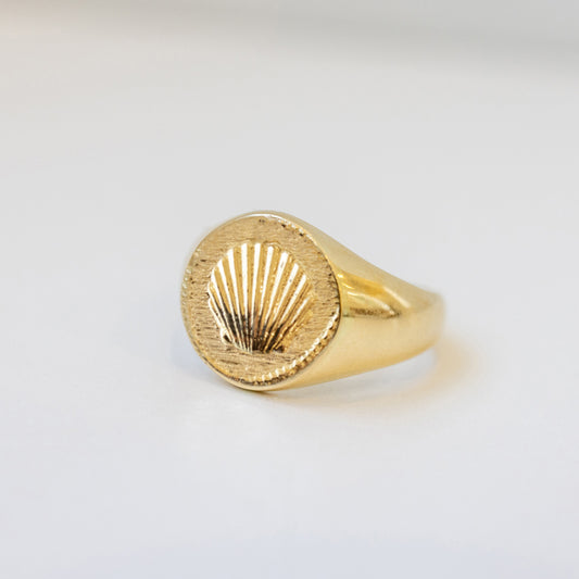Tiny Seashell signet ring