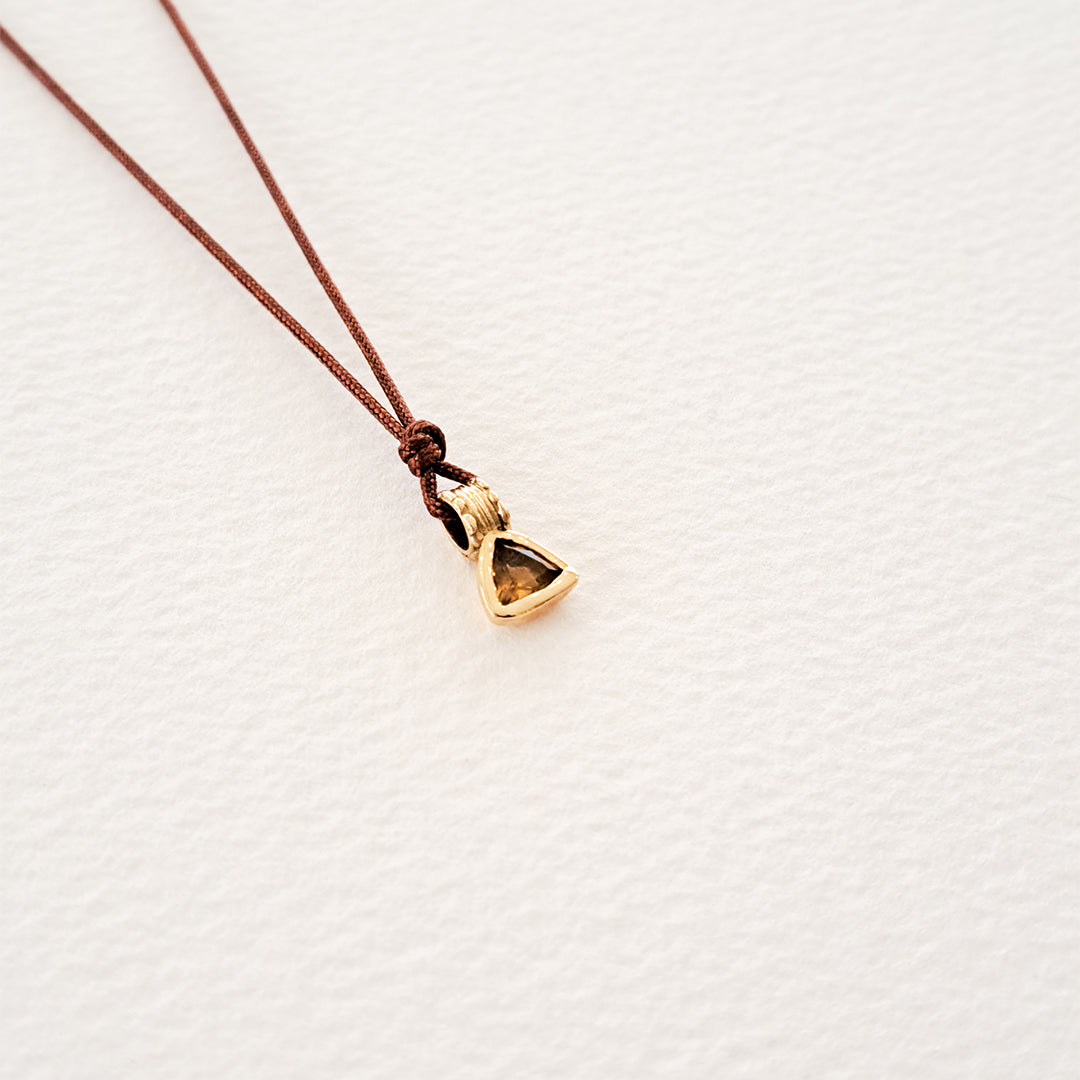 Fire/Yellow Citrine pendant on thread