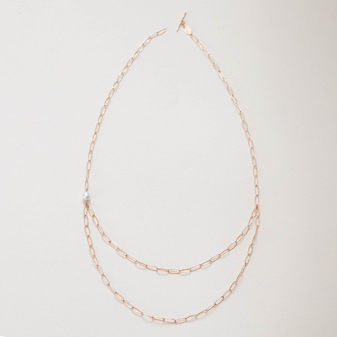 Chain & Pearl II necklace