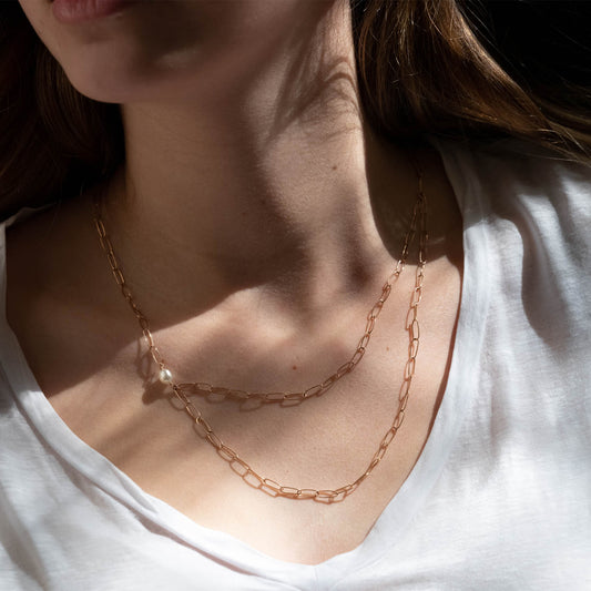 Chain & Pearl II necklace