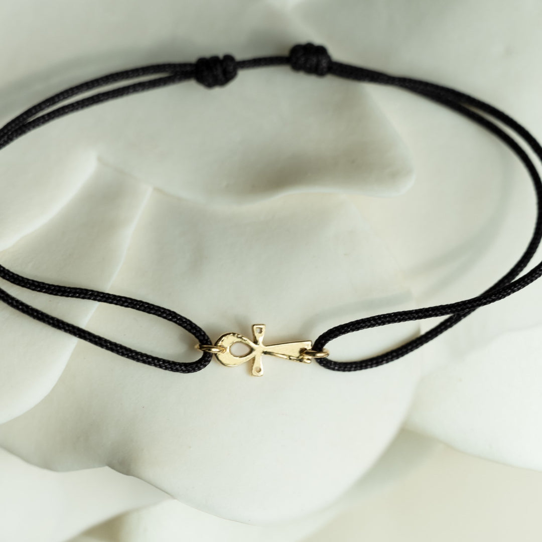 Ankh bracelet on thread