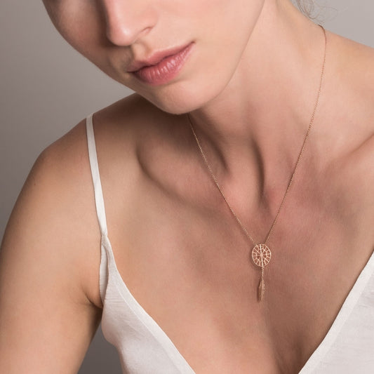 Tiny Sweet Web Dreamcatcher necklace