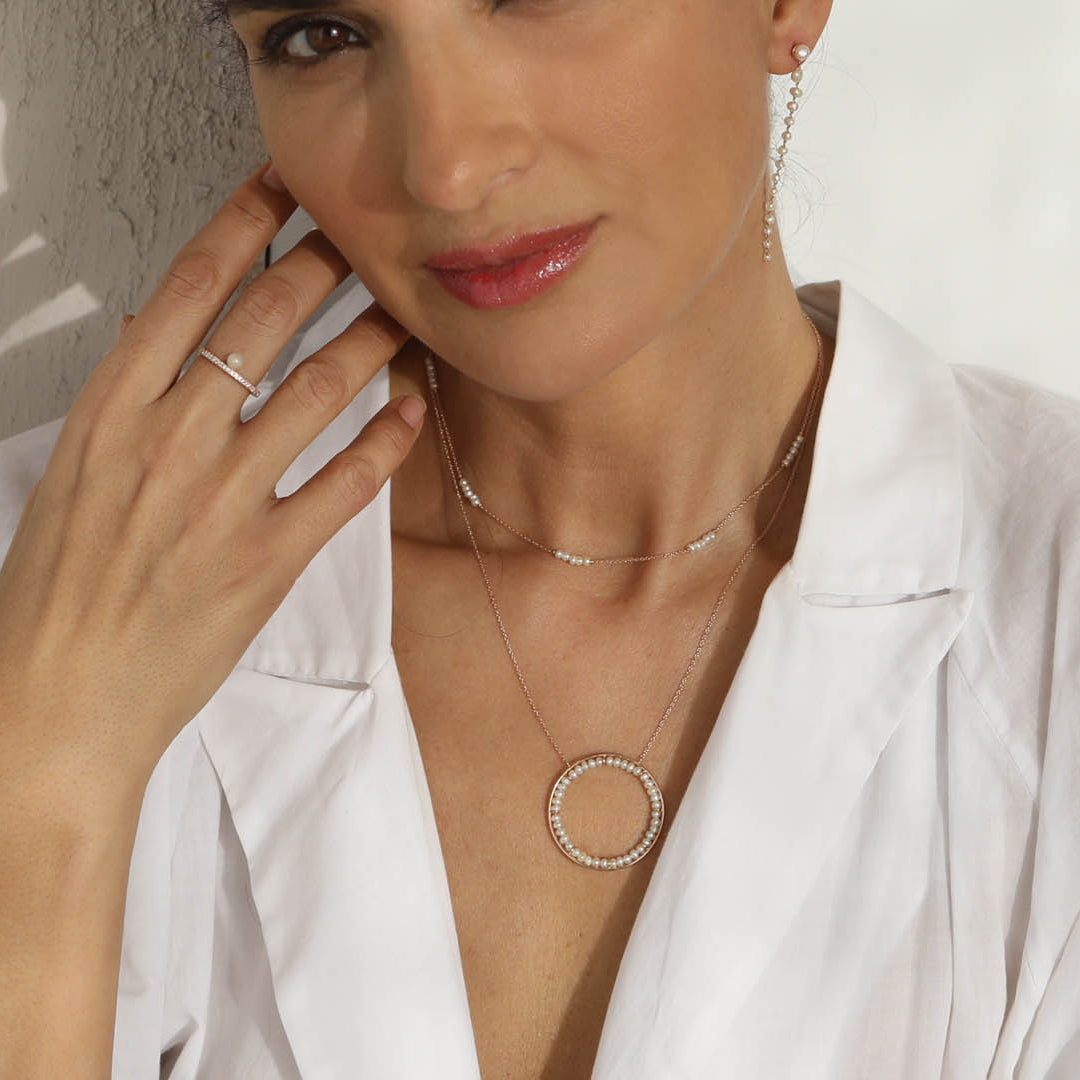 Pearls drop earrings