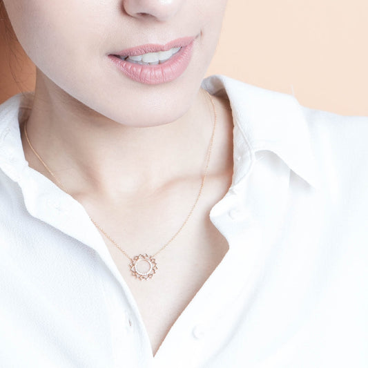 Vishuddha/Communication paved diamonds necklace