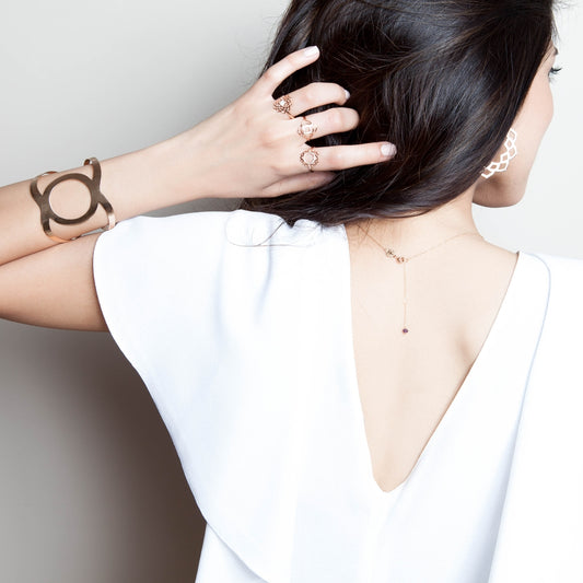 Muladhara/Roots paved diamonds ring