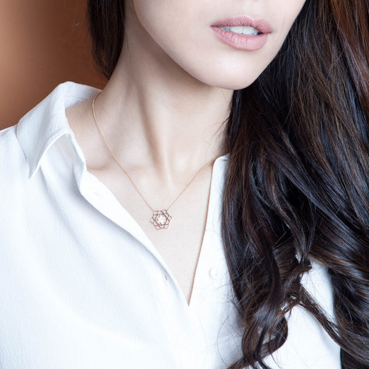 Anahata/Love paved diamonds necklace