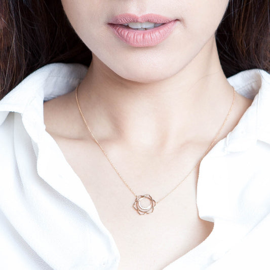 Svadisthana/Creativity paved diamonds necklace