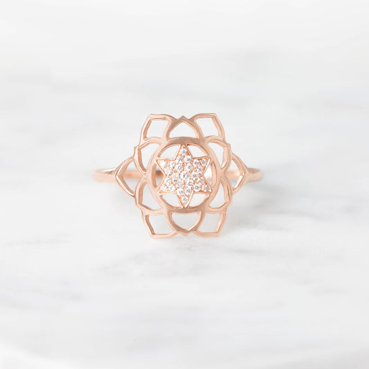 Anahata/Love paved diamonds ring