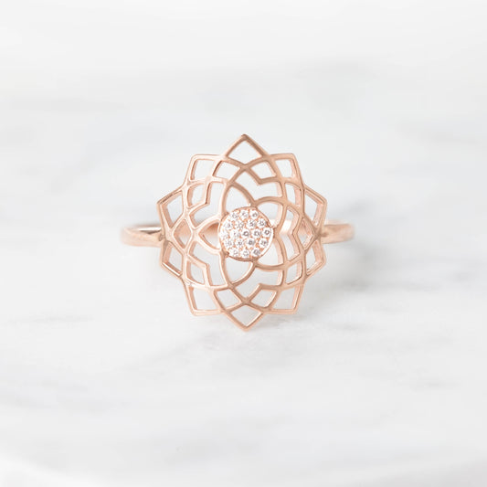 Sahasrara/Unity paved diamonds ring