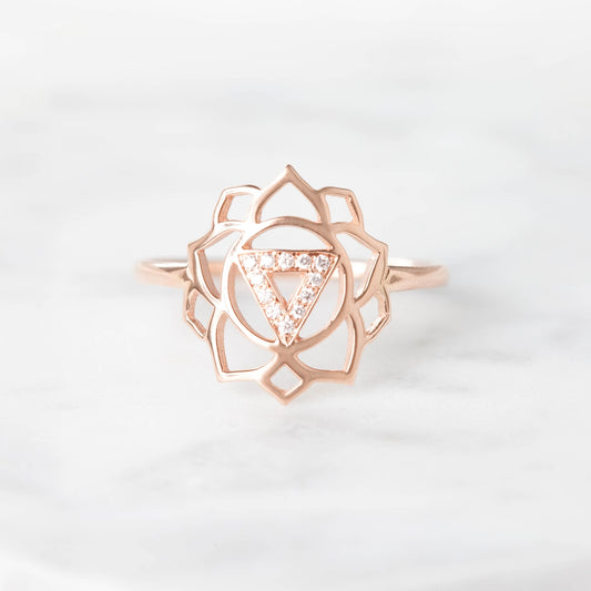 Manipura/Confidence paved diamonds ring