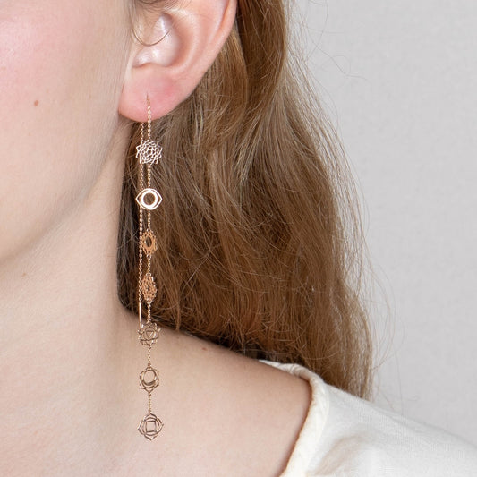 7 chakras long earrings