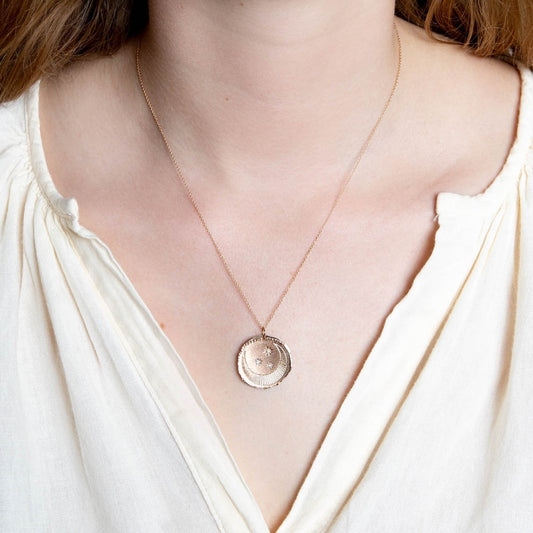 Starry Moon medal with diamonds