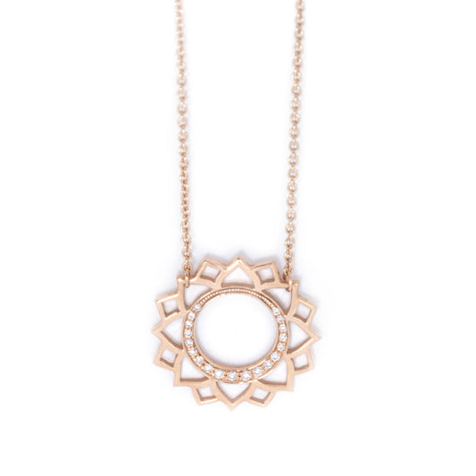 Vishuddha/Communication paved diamonds necklace
