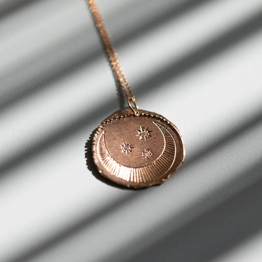 Starry Moon medal with diamonds