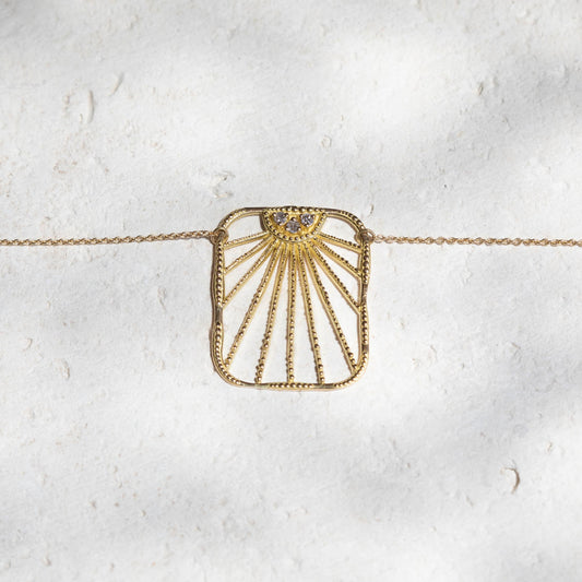 Sundial big necklace & ear studs