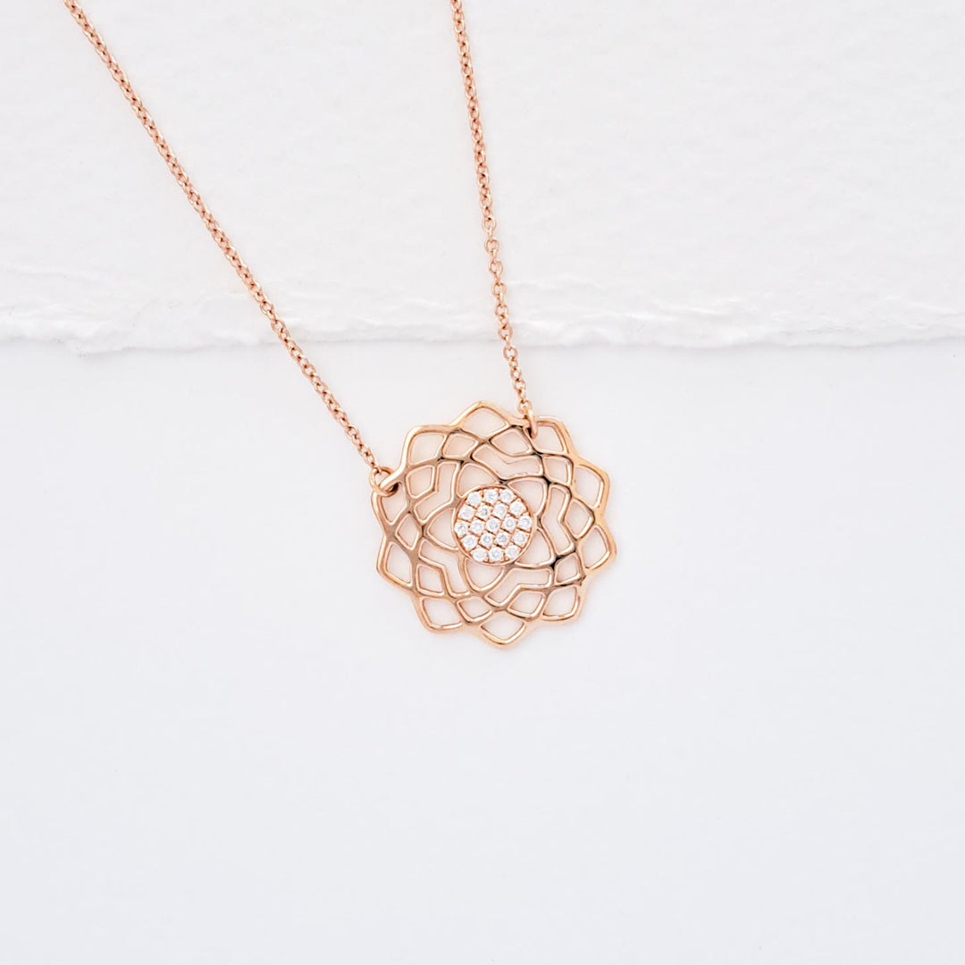 Sahasrara/Unity paved diamonds necklace