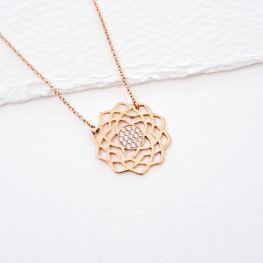 Sahasrara/Unity paved diamonds necklace