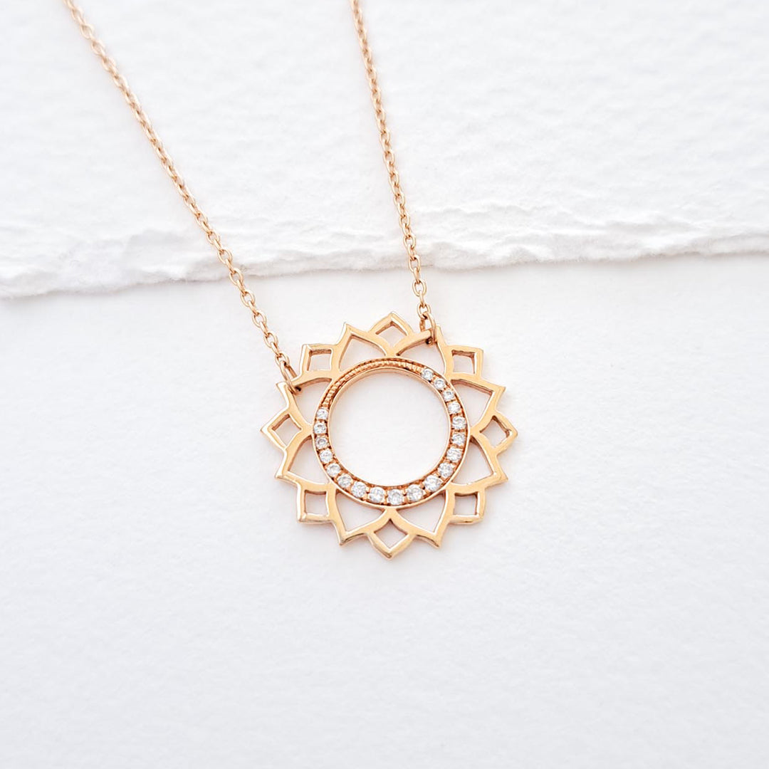 Vishuddha/Communication paved diamonds necklace