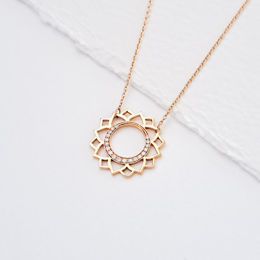 Vishuddha/Communication paved diamonds necklace