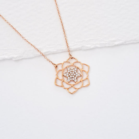 Anahata/Love paved diamonds necklace