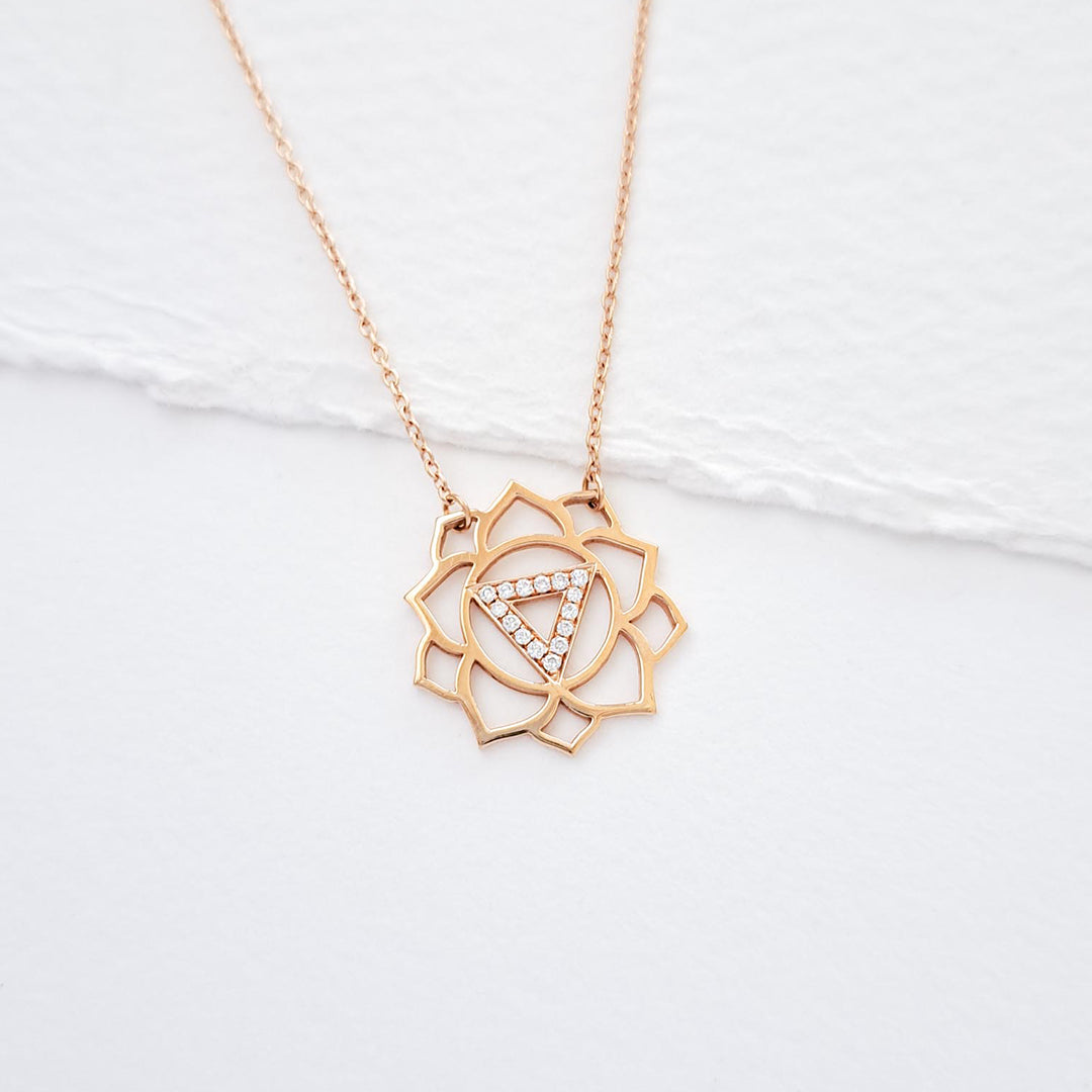 Manipura/Confidence paved diamonds necklace