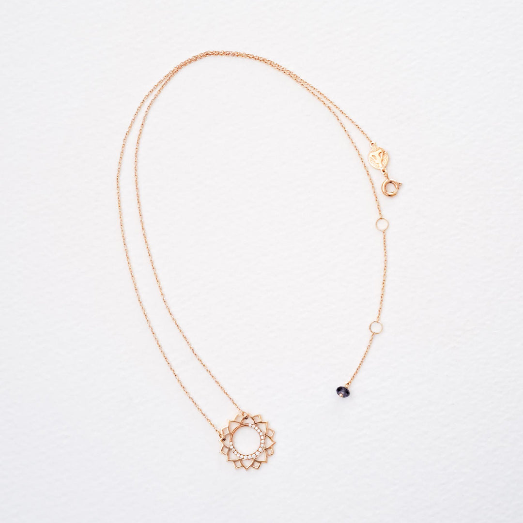 Vishuddha/Communication paved diamonds necklace