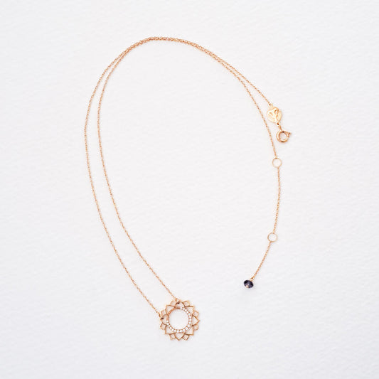 Vishuddha/Communication paved diamonds necklace