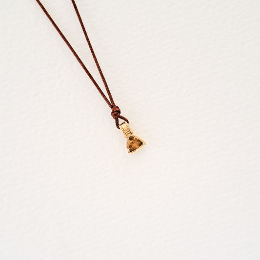 Fire/Yellow Citrine pendant on thread
