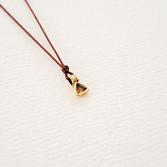 Fire/Yellow Citrine pendant on thread