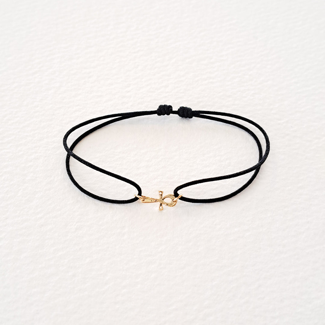Ankh bracelet on thread