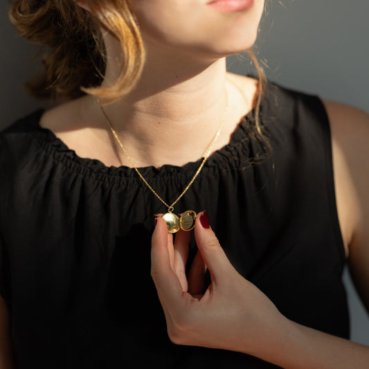 Starry Moon locket with diamonds