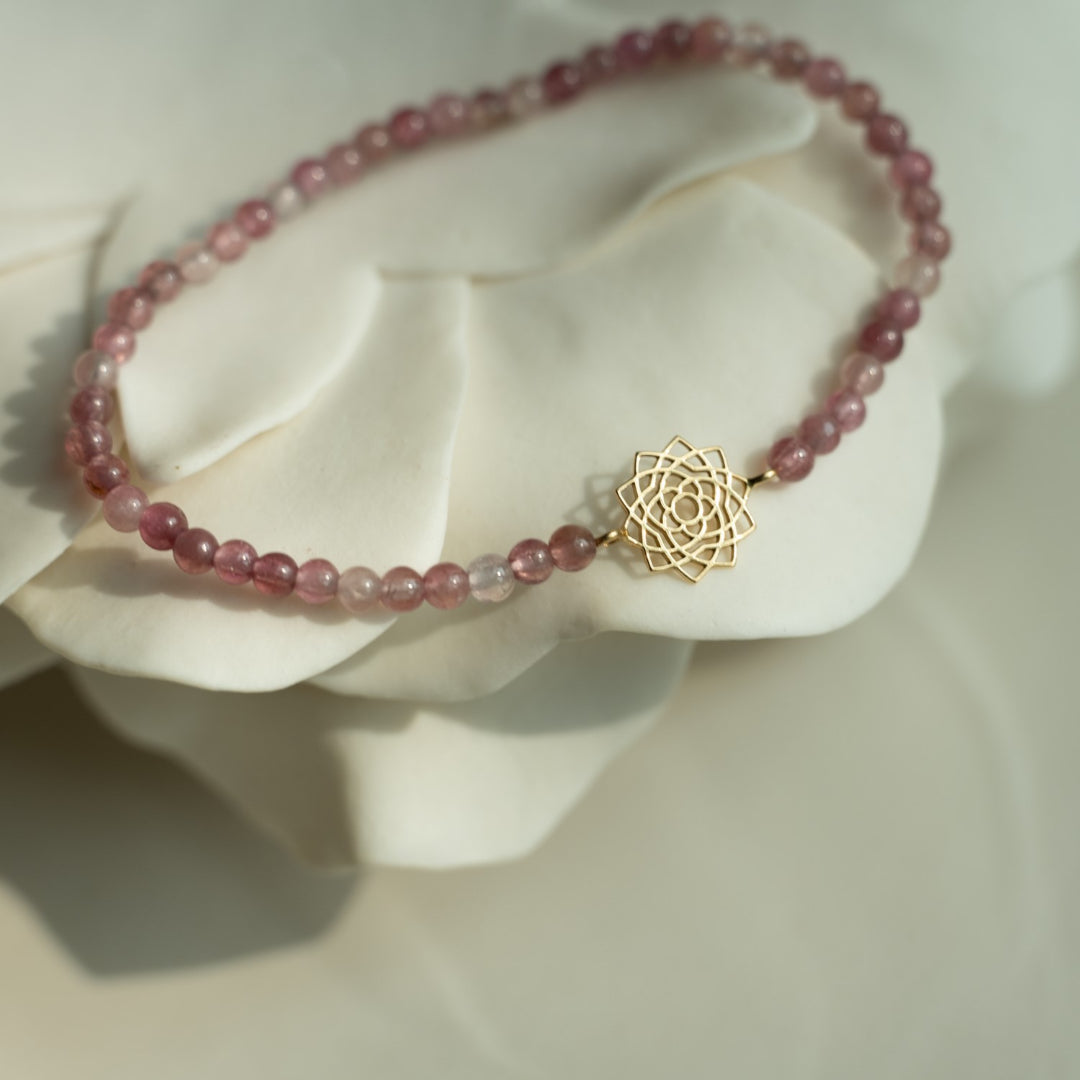 Sahasrara & Pink Tourmaline bracelet