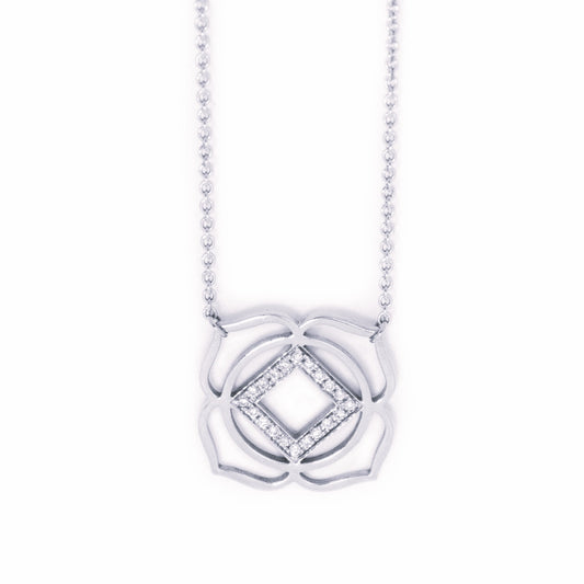 Muladhara/Roots paved diamonds necklace