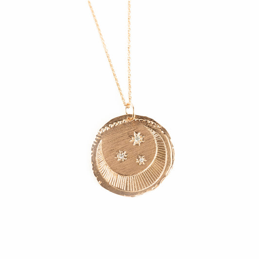 Starry Moon medal with diamonds