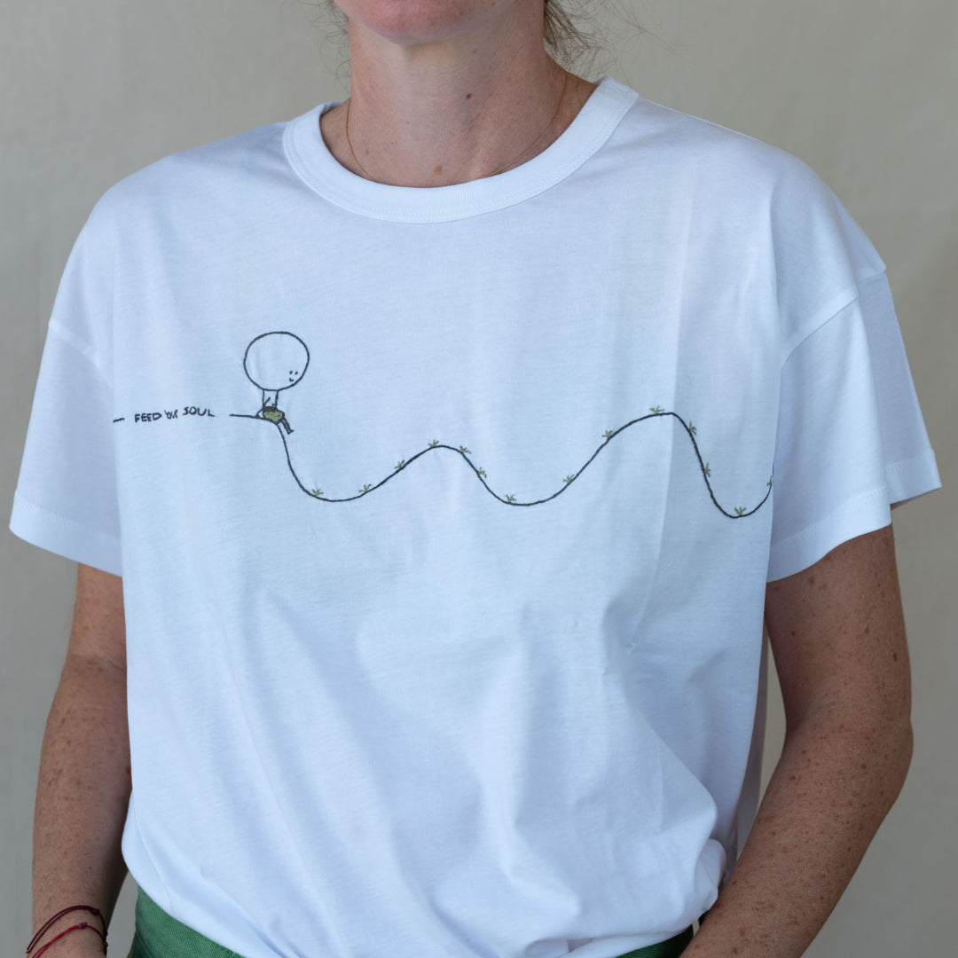Custom: Embroidered White Tee-shirt