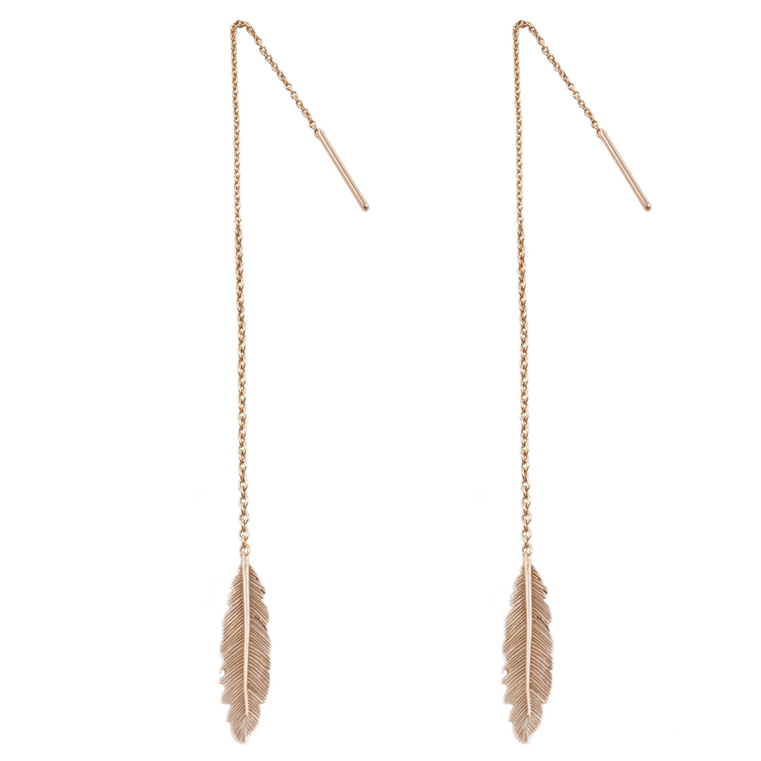 Feather long earrings